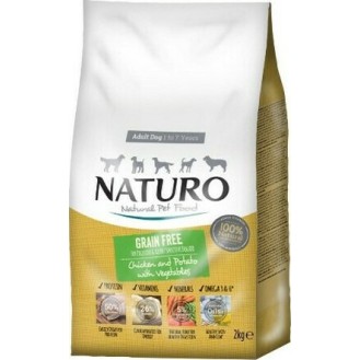 Naturo Adult Dog Chicken with Potato & Vegetables 2kg Grain-free Dry Food for Adult Dogs with Chicken and Vegetables