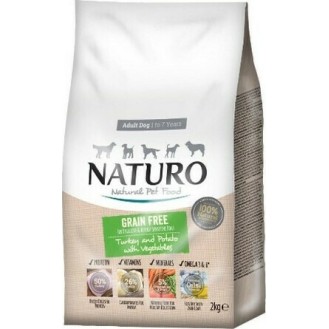 Naturo Adult Dog Turkey with Potato & Vegetables 2kg Grain-free Dry Food for Adult Dogs with Turkey and Vegetables