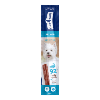 CLUB 4 PAWS SENSITIVE Premium meaty stick: SALMON. Complementary pet food for dogs, 0.12gr